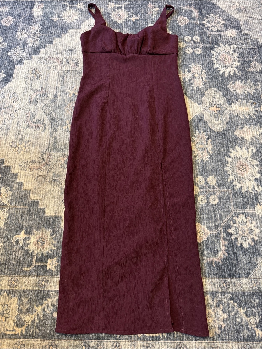 Lulu's Burgundy Sleeveless Maxi Dress with Sweetheart Bust